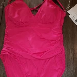 La Blanca sz. 14 hot pink Bathingsuit nwt
